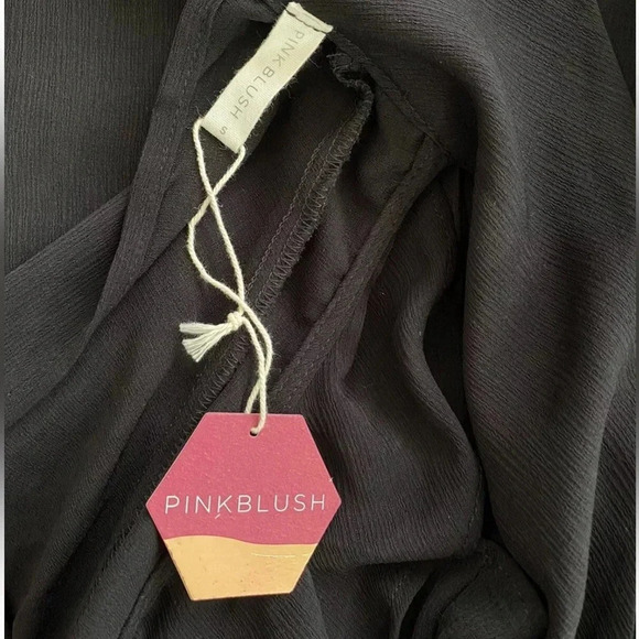 PinkBlush Maternity Knit Open Shoulder Ruffle Top Shirt Size Small S - Picture 5 of 6